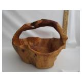 Cabin Decor Wood Carved Basket