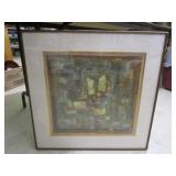 1967 Ancient Motiff Framed Picture 24'x25'