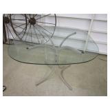 Glass Table Base Is Metal 42'x42'