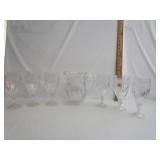 Heavy Lead Crystal Picture W/Glasses