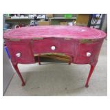 Antique Kidney Shaped Desk Needs Work Leg Repaired