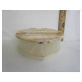 Alabaster Soap Stone Trinket Box 9'W