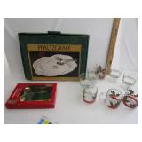 Pfaltzgraff Christmas Platter With Glassware