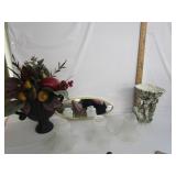 Hm Decor Vase W/Artifical Fruit,Mirror