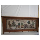 Wall Display Coat/Hat Hanger W/Sampler Motiff