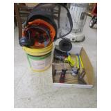 Assorted Tools,Bucket And Hard Hat With Ear Muffs