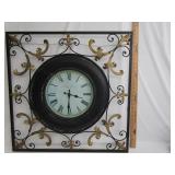 Decorative Metal Wall Clock Not Tested