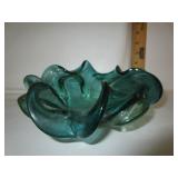 1950's Murano Glass Emerald Bowl