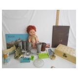 Vintage Items,Doll,Jewlery Box,Books,Ect