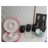 Kitchen Lot,Chip/Dip Bowls,Pyrex,Cannisters