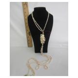 Pearl Necklace w/Ivory Pendent