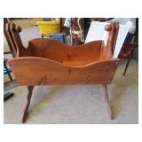 Mid Century Wood Rocking Cradle 36'Wx30.5'D