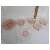 Imperial Pink Beaded Block Dishes