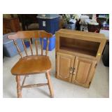 Wood Bath Cabinet 21'Wx7'Dx30'T,Vtg Chair