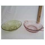 Federal Amber Glass Bowl,Jeannette Pink Poinsetta
