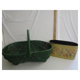 Green Basket With Metal Basket