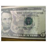 $5 2013 Star Note Ser#MF08416691*