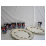 Coca-Cola Christmas Glasses W/Platters