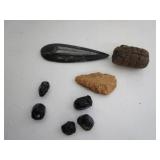 Obsidian Rocks,Fossils,Orthoceras