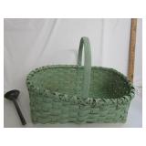 Vintage Green Basket,Ladel