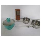 Revere Ware Pans,Vtg Steak Knife Set