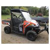 2019 Polaris Ranger: 20mls/16.2 hrs w/Plow&winch