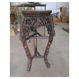 Teakwood Pedestal Has A Missing Piece