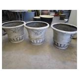 3 Hard Plastic Planters