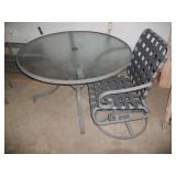 Glass Table w/4 Rocker/Swivel Chairs