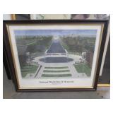 Framed National World War ll Memorial 17.5'x22'