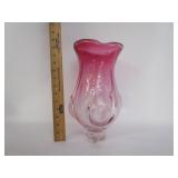 1960's Large Pink Chribska Sklarna Vase