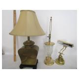 Oriental Design Brass Lamp,Desk Lamp,Glass Lamp