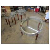 Very Modern Glass Top Coffee Table W/End Tables