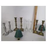 Brass And Glass Candle Holders