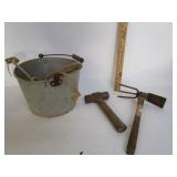 Old Tin Bucket,Garden Tool,Sledge