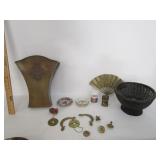 Oriental Items,Brass Fan,Brass Hardware,Basket