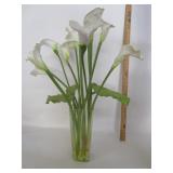 Glass Vase W/Artificial Flowers