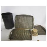 Metal Trash Can,Serving Trays,Coasters Metal Trash Can,Serving Trays,Coasters