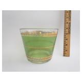 Mid Century Green Gold Glass Mid Century Green Gold Glass