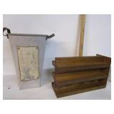 Tin Storage Bucket,Wood Spice Rack Tin Storage Bucket,Wood Spice Rack