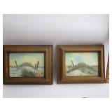 Oil On Board Beach Scene Oil On Board Beach Scene