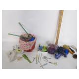 Knitting Basket with Items Knitting Basket with Items