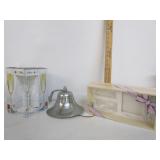 Lucite Desk Set,Bell,Claret Champagne Glasses Lucite Desk Set,Bell,Claret Champagne Glasses