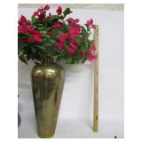 Brass Urn With Artifical Flowers Brass Urn With Artifical Flowers