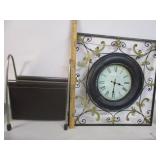 Metal Wall Clock & Mag. Holder Metal Wall Clock & Mag. Holder