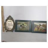 Vtg. Mirror Plastic Frame, Duck Mats Cork Vtg. Mirror Plastic Frame, Duck Mats Cork