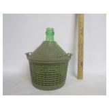 Italian Green Glass Oil Jug Italian Green Glass Oil Jug