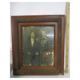 Antique Frame With Print,Glass Is Broke Frame