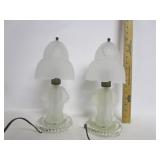 Vintage Frosted Glass Lamps