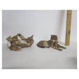 Playful Morning Bob Cats,Wolves Statue